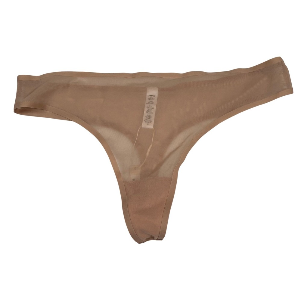SKIMS Thong Underwear Seamless Mesh Nude Clay Lingerie Minimalist XL NWT